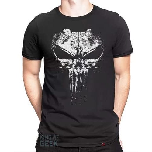 Camiseta The Punisher Camisa Justiceiro Caveira Geek Manga Curta Streetwear