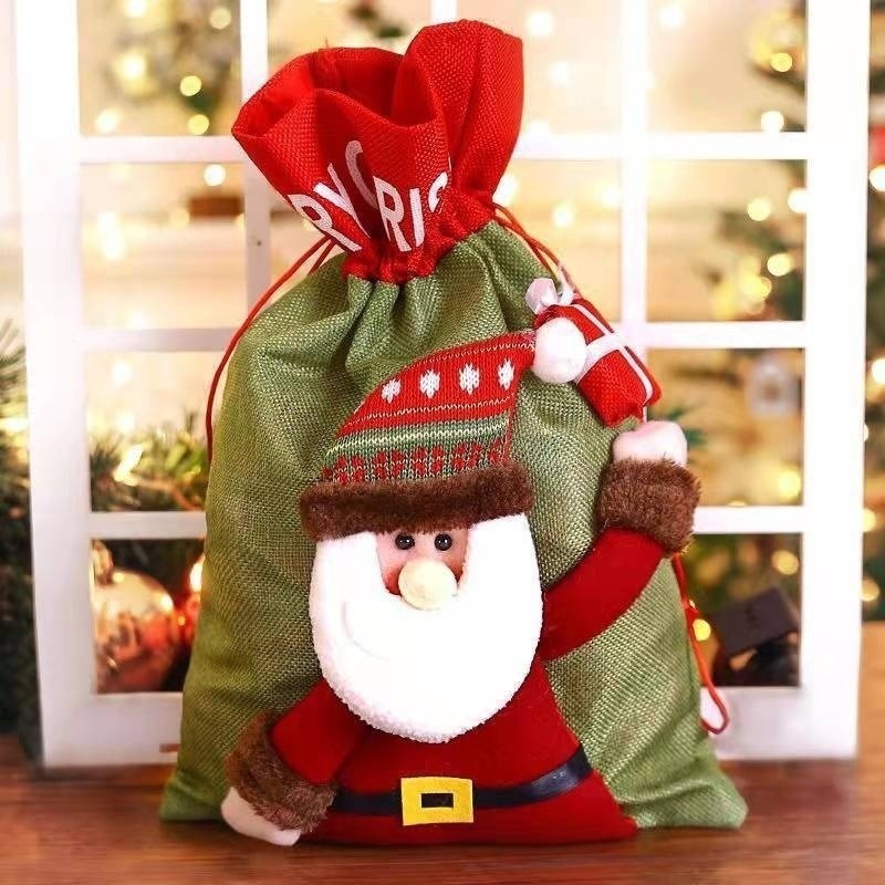 Conjunto de Presentes de Natal | Saco do Papai Noel, Maçã e Arranjos Decorativos | Presente Delicado