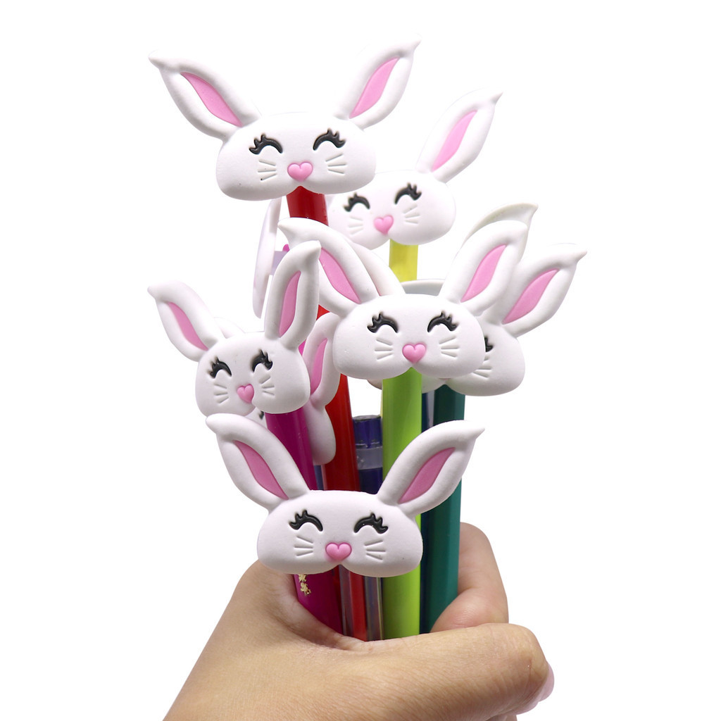 Kit Ponteira para Lápis Coelho da Páscoa - Conjunto de 10 Peças