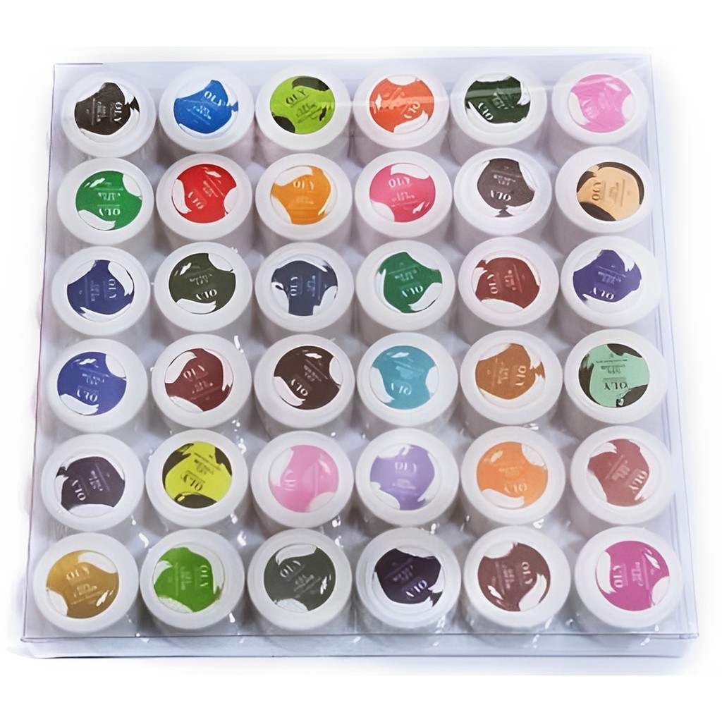 Kit 36 Géis OLY Colorido para Decoração Nail Desagn