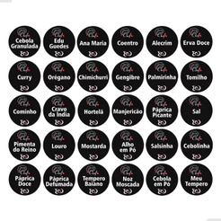 90 Etiquetas Para Potes Temperos Adesivo Preto Chef 3x3 cm