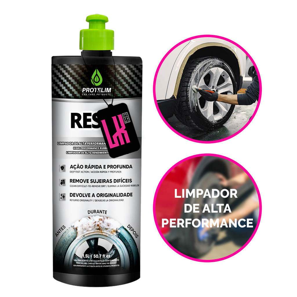 Reset 1,5l Protelim Limpador Pneu Borracha Plastico Remove Terra Barro Oleo Grax