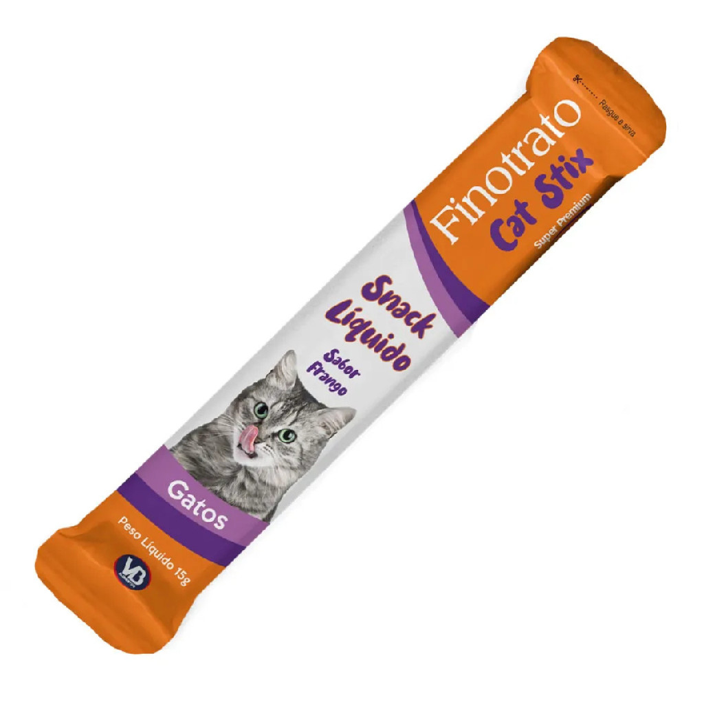 Finotrato Cat Stix Snack Pra Gatos Sabor Frango 15g 1 Unidade