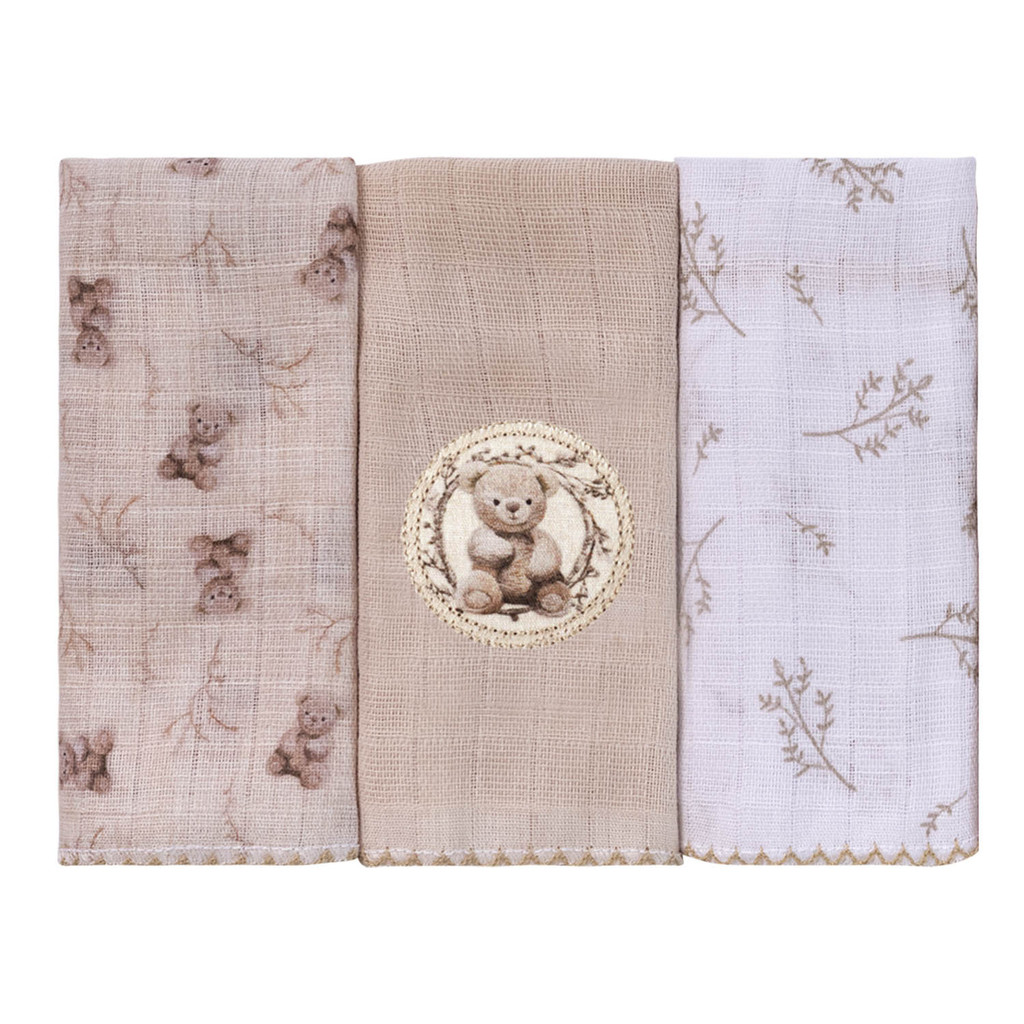 Kit com 3 Panos de Boca Ursinhos Baby Joy em Oferta na Shopee