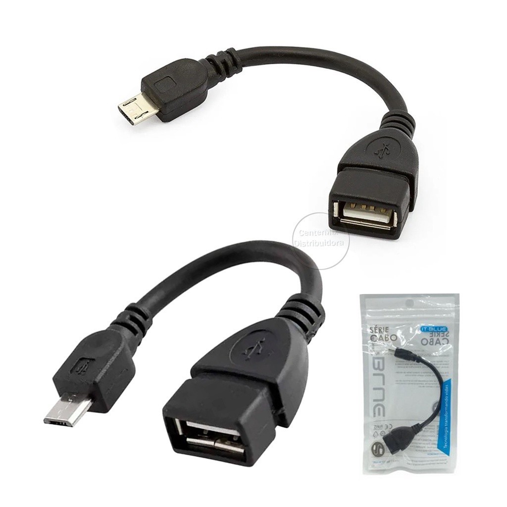 Kit 10 Cabo Otg Usb Tablet Celular Motorola Samsung Pendrive V8