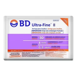 SERINGA BD INSUL-FINE 30UI 8MM COM 10 UNIDADES