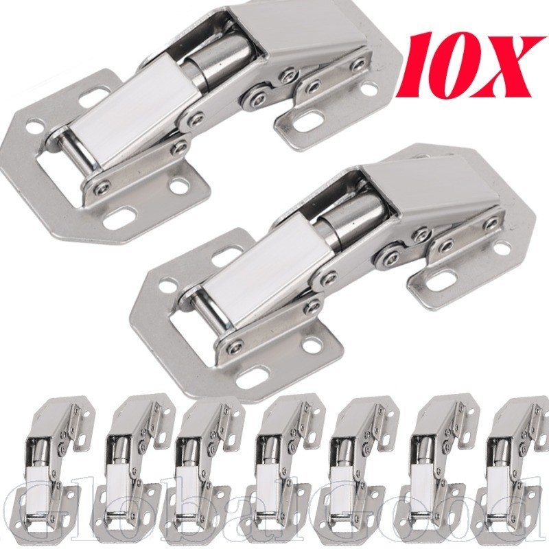 10 Peças Dobradiças De Porta Cabi Aço Laminado A Frio 7.7X3.2cm | Hardware De Instalação Sem Danos Prateado Para Guarda-