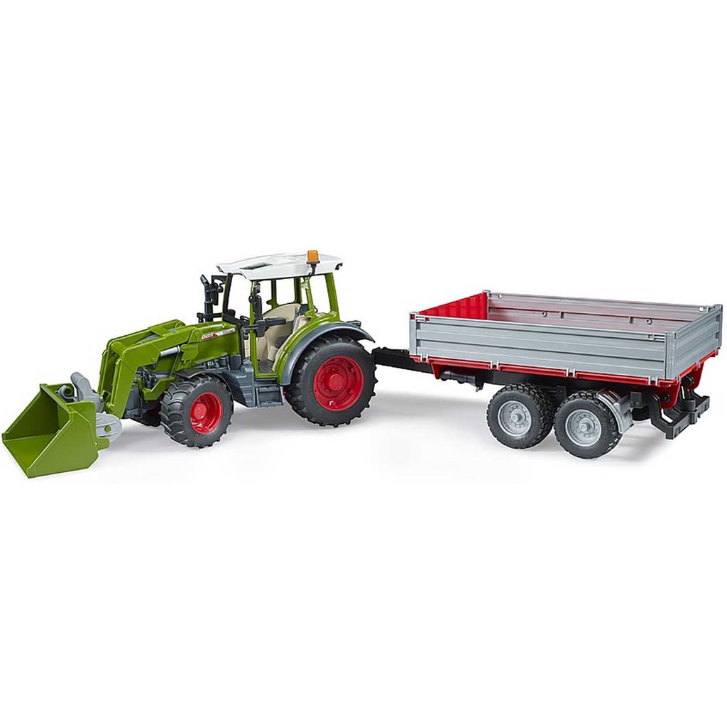 Miniatura trator  Fendt Vario 211 com reboque Bruder 1/16