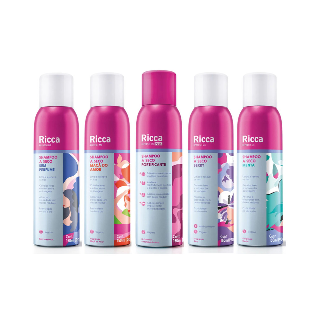 Ricca Shampoo a seco - Escolha o seu em Oferta na Shopee