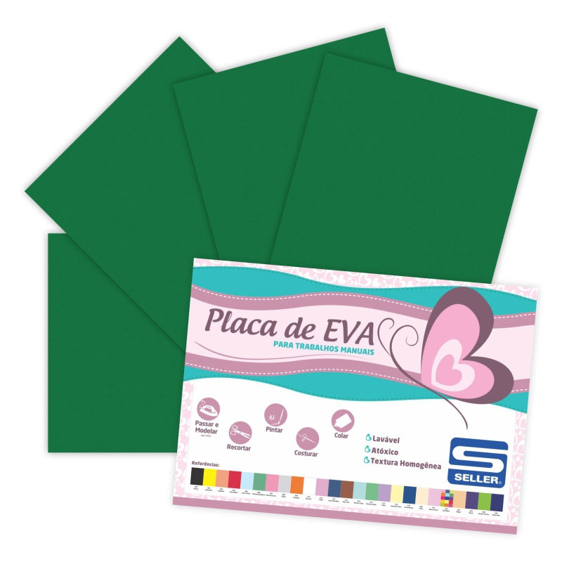 Placa de EVA 40X60cm Verde Bandeira pacote com 10 folhas Seller - Stationery