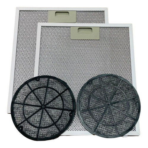 2 Filtros Metalicos 2 Carvão Para Depurador Suggar Slim 60cm