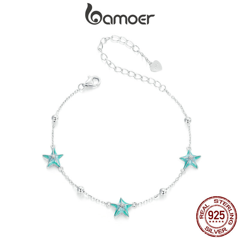 Bamoer 925 Sterling Sliver Bracelet Starfish Design Elegante Jóias De Ocasão Diária Presentes Para Meninas Femininas - Fashion Accessories