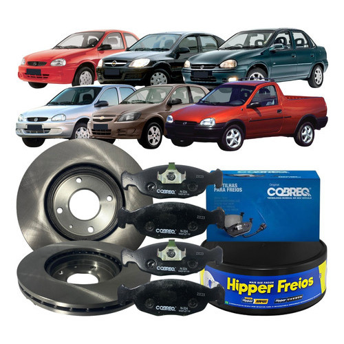 Kit Disco Freio Dianteiro Pastilha Corsa Sedan 1995 Á 2009 em Oferta na Shopee