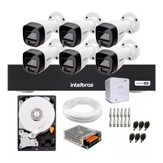 Kit 6 Cameras Intelbras 1120b Full Color, Dvr 8 Canais C/ Hd 500 GB em Oferta na Shopee