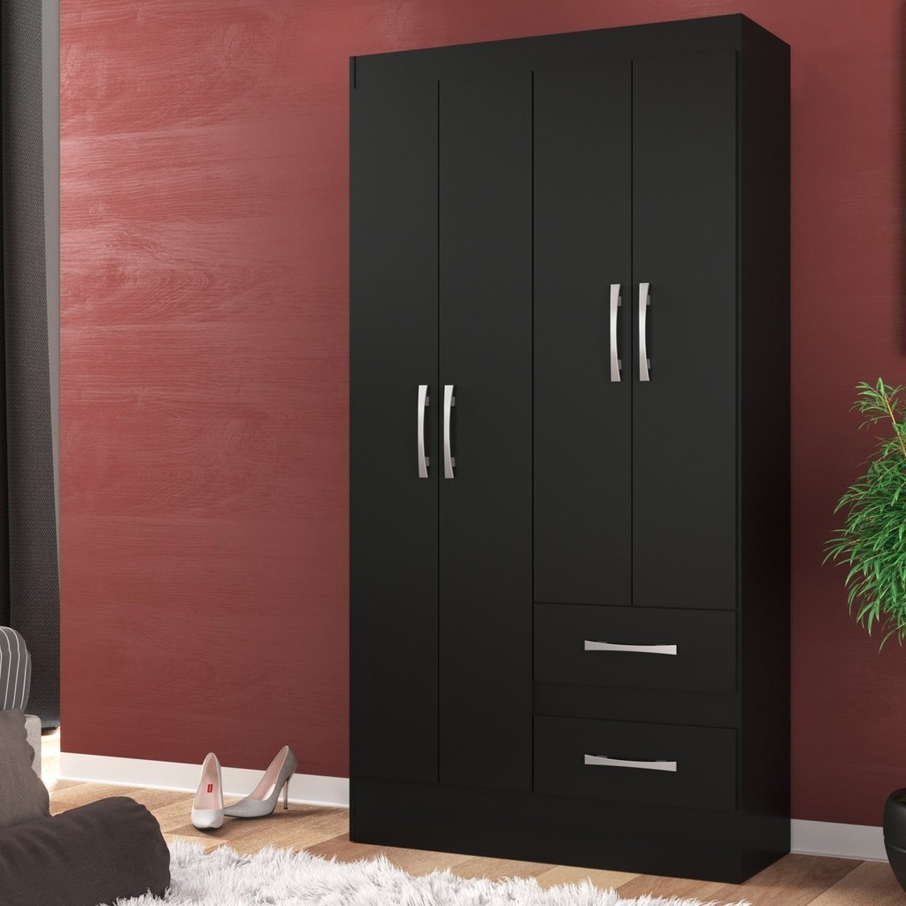 Guarda-roupa Solteiro 4 Portas 2 Gavetas Conde - Home & Living