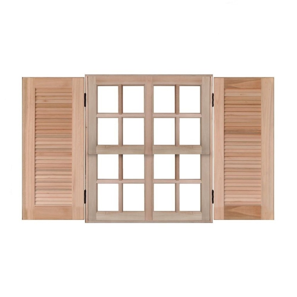 Janela de Madeira Guilhotina 120x120cm 4 Folhas Rodam