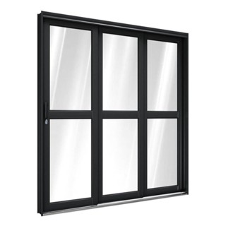 Porta de Aço de Correr Lateral com Travessa 3 Folhas 213x150cm Aço Pronto Riobras em Oferta na Shopee