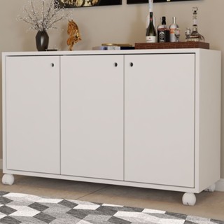 Balcão Buffet Roma 3 Portas Branco - Pnr Móveis em Oferta na Shopee
