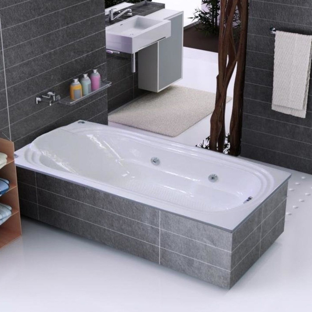 Banheira de Hidromassagem em Acrílico 170cmx80cmx40cm Gold Line Ouro Fino 170 - Home & Living
