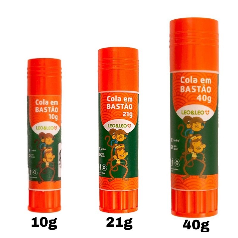 Cola em Bastão 10g 21g e 40g Escolar Escritório Artesanato Leo&Leo em Oferta na Shopee