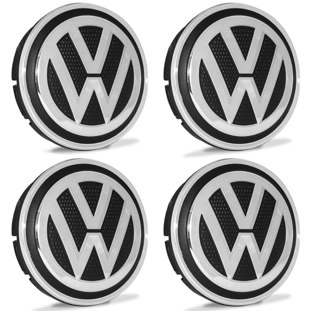 Kit 4 Calota Centro Meio Roda Centro Vw Gol G6 Fox Polo Virtus Nivus 56mm
