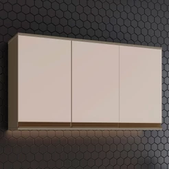 Armário Aéreo Cozinha 3 Portas Connect Duna/Cristal C56 - Henn