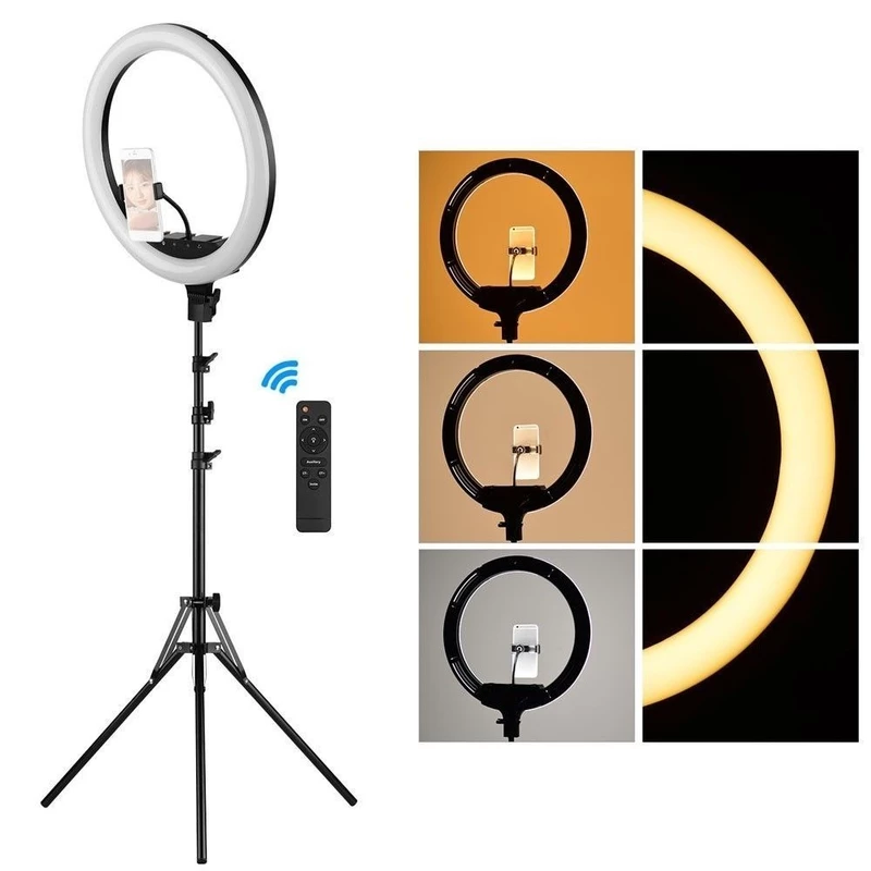 Ring Light 18 Polegadas com Tripé de 2,10m e Suporte para 3 Celulares — foto 4