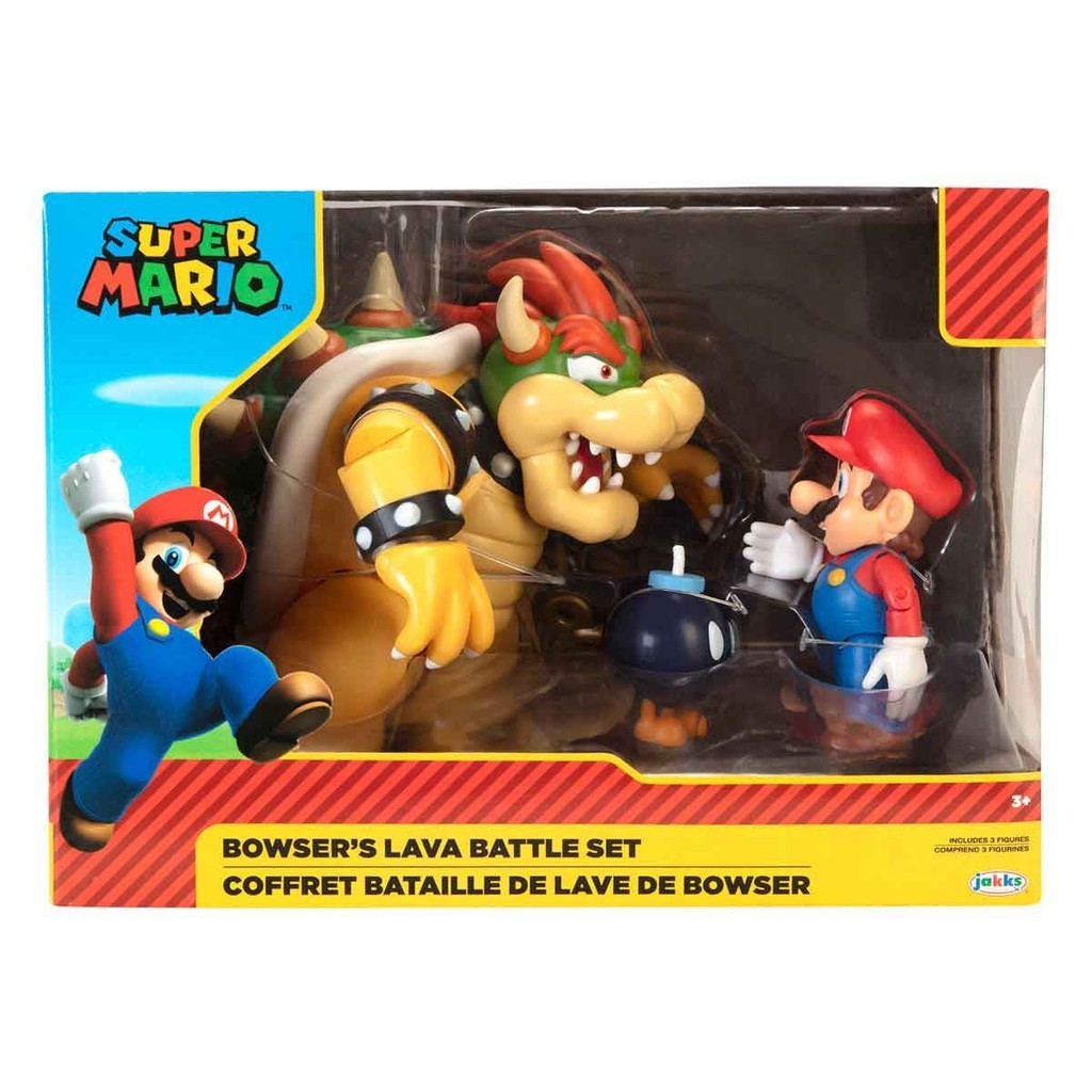 Conjunto com 3 Bonecos Mario vs Bowser - Super Mario - Hobbies & Collections