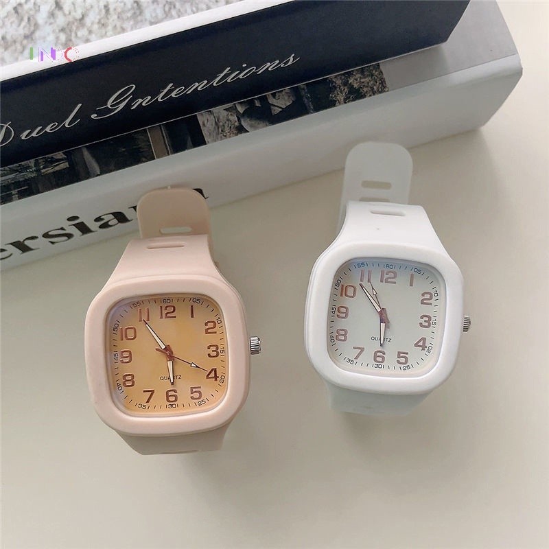 Uequilibrium Student Square Watch Relógio De Moda Coreano Feminino Digital Pointer Ladies Silicone Relógios Novos