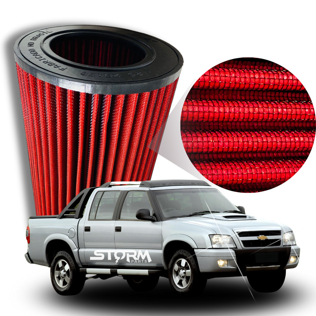 Filtro De Ar Esportivo Chevrolet S10 Motor 2.4 16v Ano 2001 A 2012 Lavável Reutilizável Advantage Executive Ltz Ls Colina Tornado
