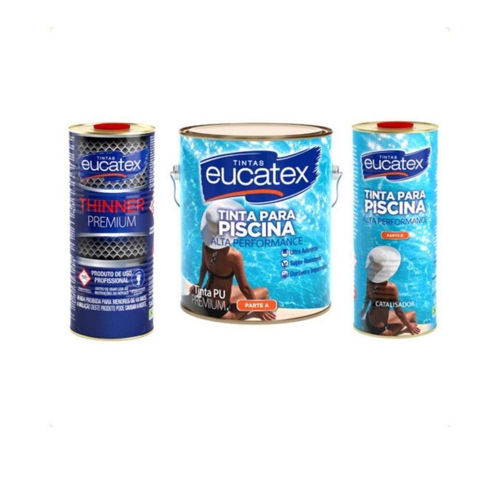 Kit Tinta Epóxi P/ Piscina Azul Pinta Impermeabiliza Fibra em Oferta na Shopee