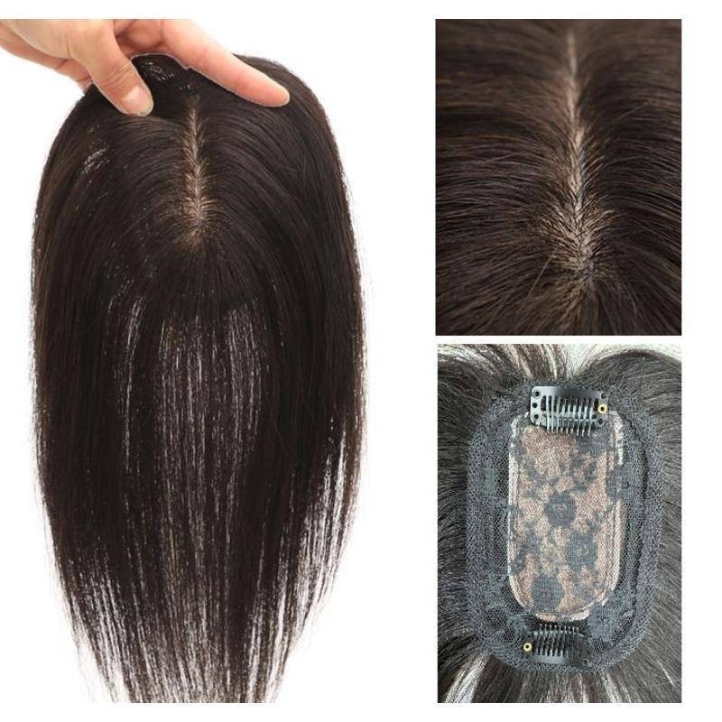 Artigo decorativo Topo 8cmx12cm Tamanho Da Base Cabelo Humano Para Mulheres Clip in, 20cm ~ 30cm, Franja De Bricolagem