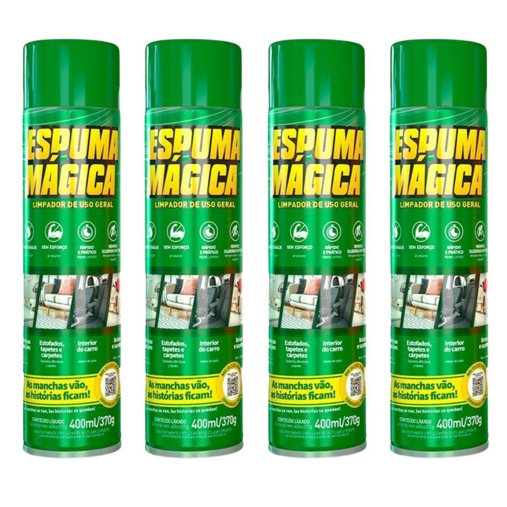 Espuma Magica Proauto Uso Geral C/ 4 Unid. 400 Ml