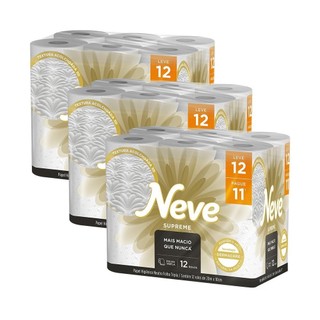 Kit 3 Papel Higiênico Neve Supreme Folha Tripla Leve 12un cada em Oferta na Shopee