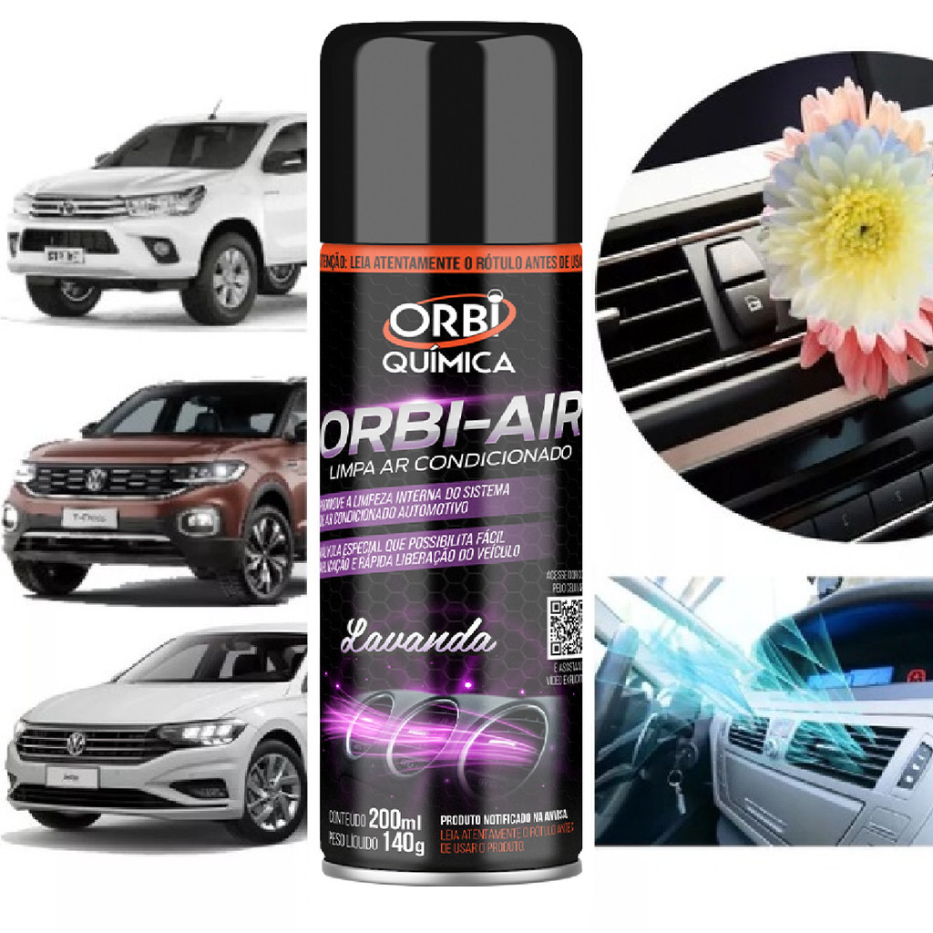 Higienizador Limpa Ar Condicionado Fragrancia Lavanda Orbi Air Spray Higienizacao 200ml Orbi Quimica