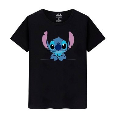 Camiseta Feminina T-shirt CAMISETA INFANTIL E ADULTA PERSONAGEM STITCH ESTAMPADA 100% ALGODÃO 30.1 DESENHO   Exclusiva