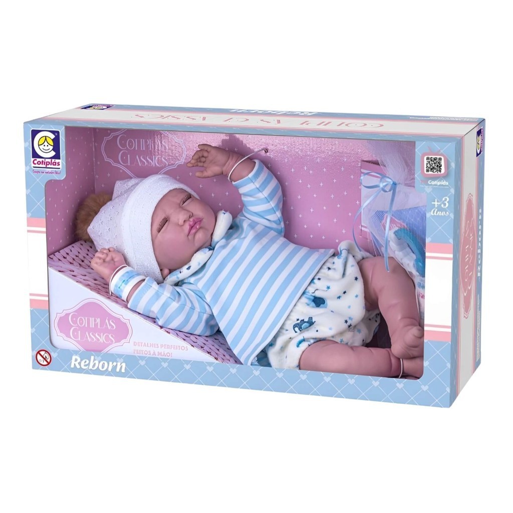 Boneca Bebê Reborn Classics Menino Cotiplas - 2774 em Oferta na Shopee