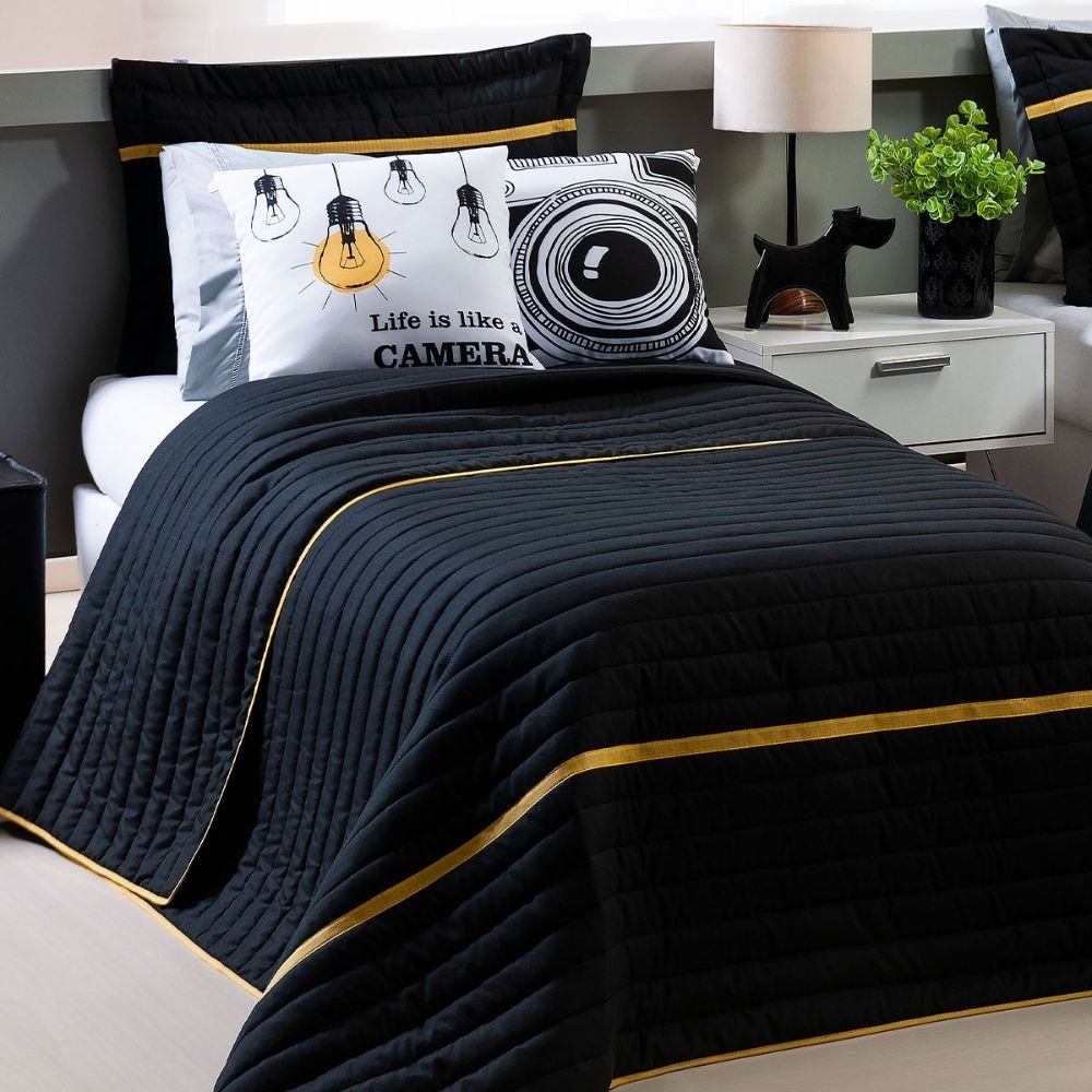 Kit Colcha Cobre Leito Solteiro Dupla Face 4 Peças Percal 200 Fios Inove em Oferta na Shopee