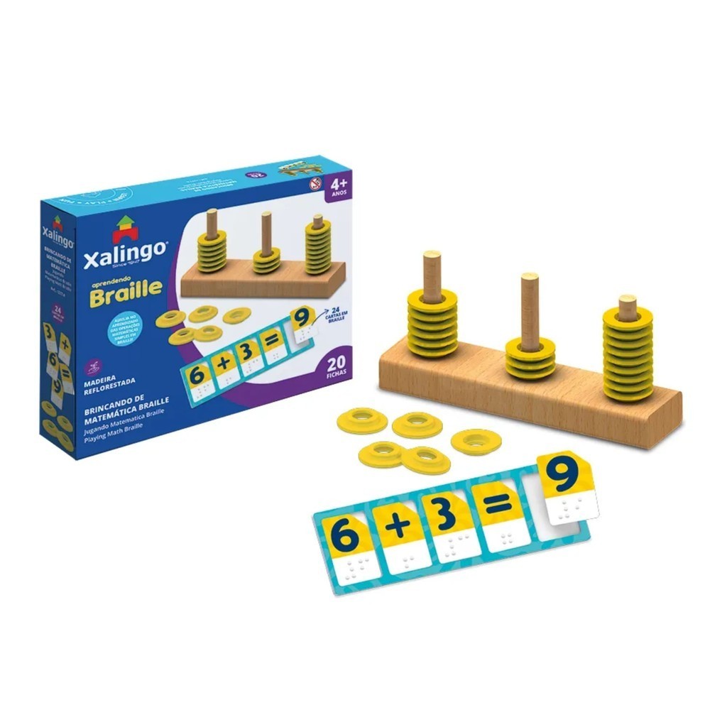 Brinquedo Educativo Brincando de Matemática Braille 6 Peças Xalingo - 12776 em Oferta na Shopee