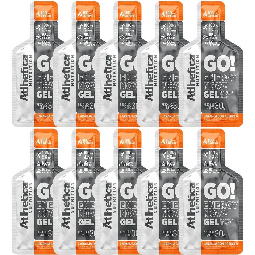 Go! Energy Gel Repositor Com Cafeína Laranja c/ Acerola - 10 Sachês - Atlhetica