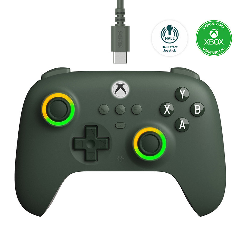 8BitDo Ultimate C Controlador De Jogos Com Fio Para Xbox RGB Lighting Fire Ring E Joysticks De Efeito Hall Windows 10/11