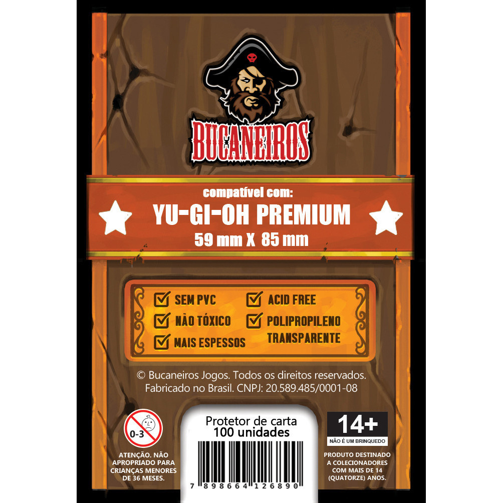 Sleeve Bucaneiros Premium 59 x 86 mm Yu-Gi-Oh - 100 unidades