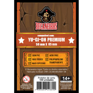 Sleeve Bucaneiros Premium 59 x 86 mm Yu-Gi-Oh - 100 unidades