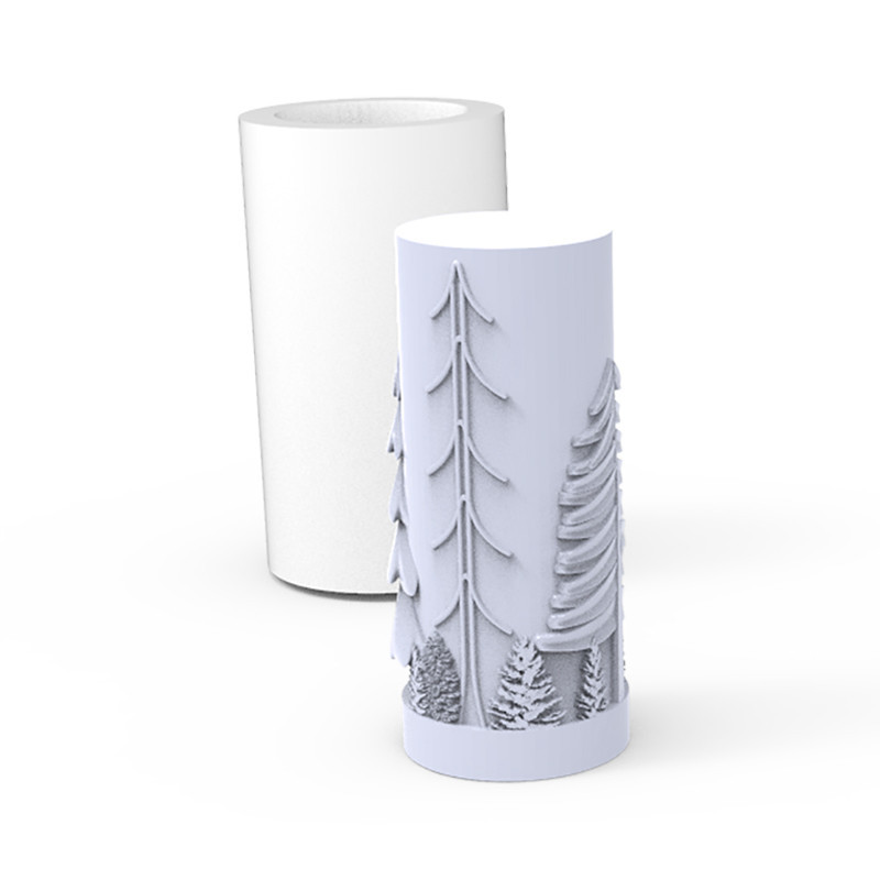 Molde de Silicone Vela Cilindrica Decorativa de Natal - MOD 2