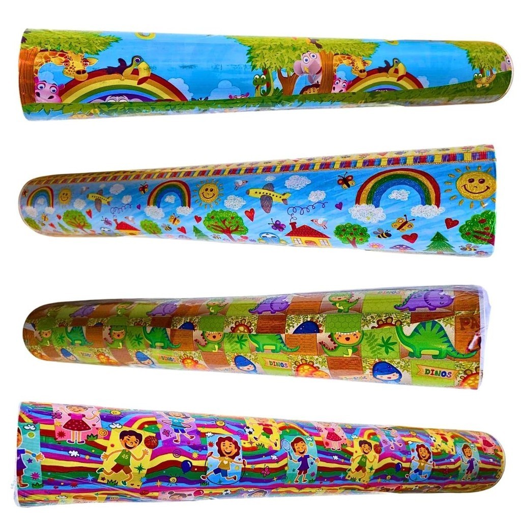Bobina de Papel para Embrulho de Presente 40cmx100m Infantil em Oferta na Shopee