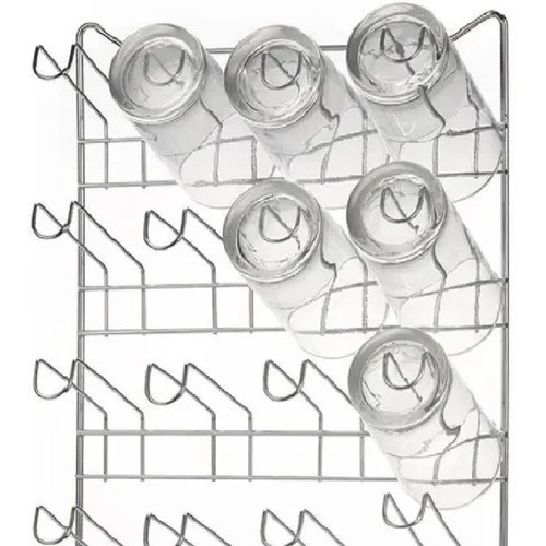 Porta Copos De Parede 20 Copos Bar Lanchonete Restaurante Cromado Arthi em Oferta na Shopee