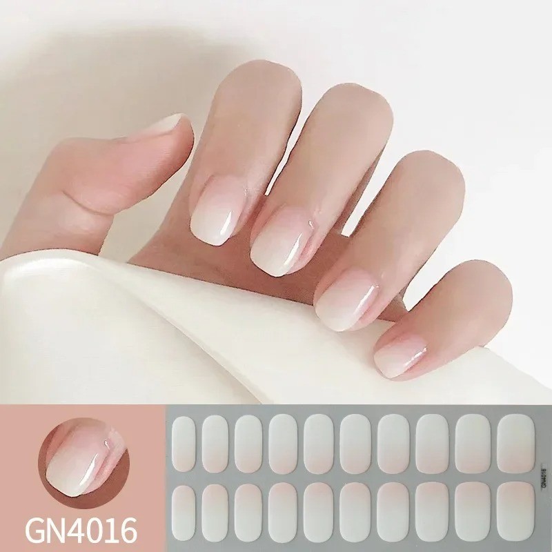 Ins Woman DIY Manicure UV Gel Adesivos Para Unhas Sem Assar 20 Dedos Adesivo Semi Curado