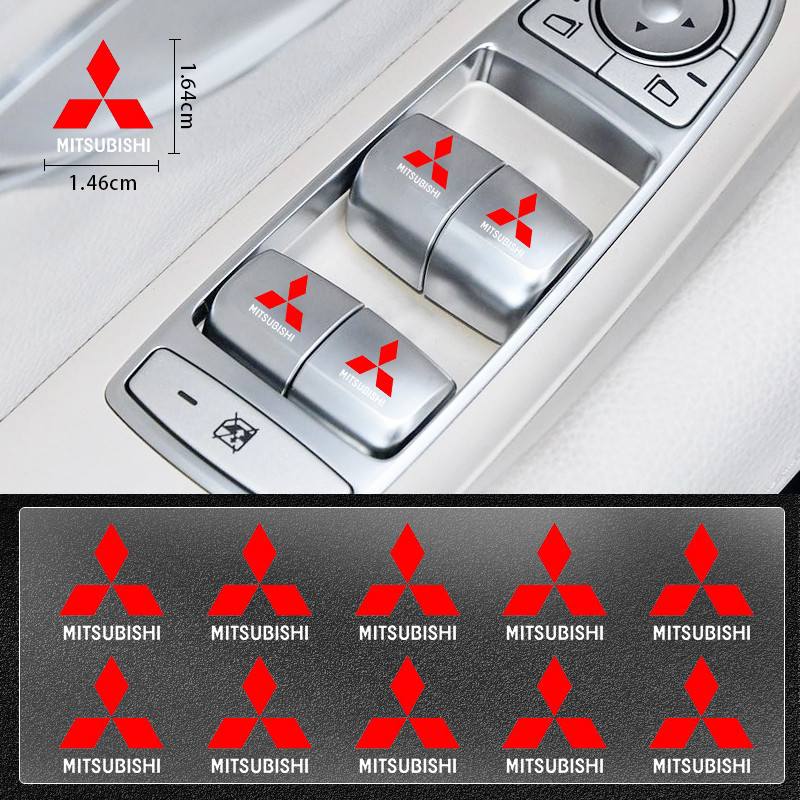 5/10 Pçs Botão De Elevação Da Janela Do Carro Adesivo Decalque Volante Estilo Para Mitsubishi Lancer ASX Mirage Pajero E