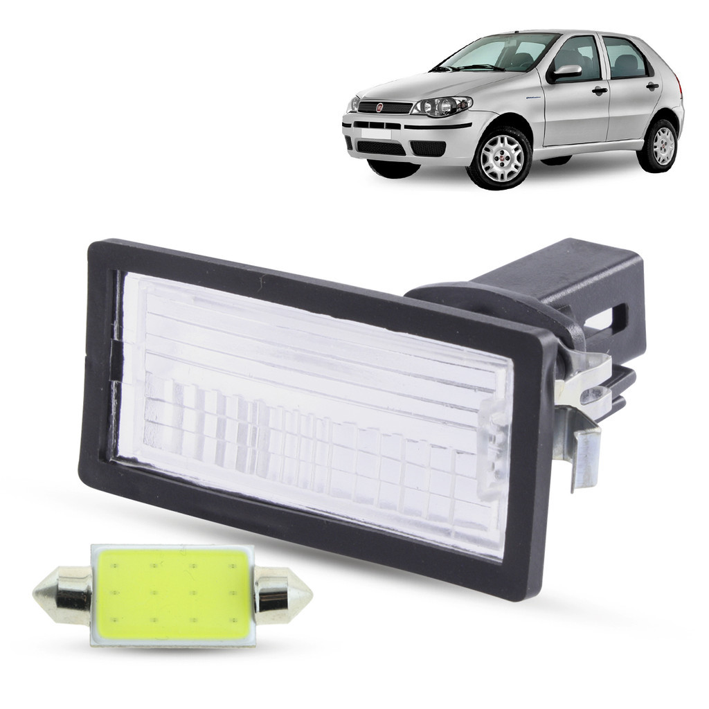 Lanterna Luz de Placa + Soquete e LED Fiat Palio G3 2004 2005 2006 2007 2008 2009 2010 2011 2012 2013 2014 2015 2016