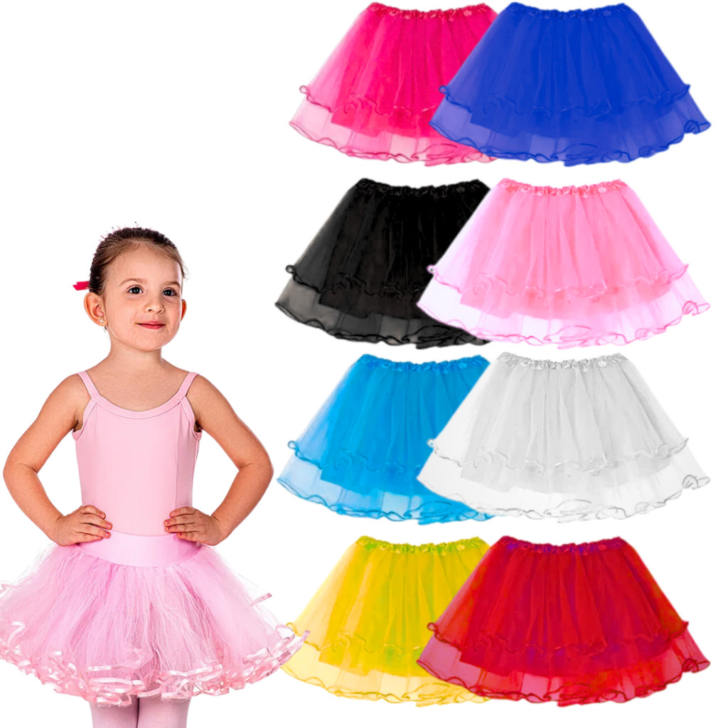 Saia Tule Infantil 30cm Carnaval para Festas e Fantasia